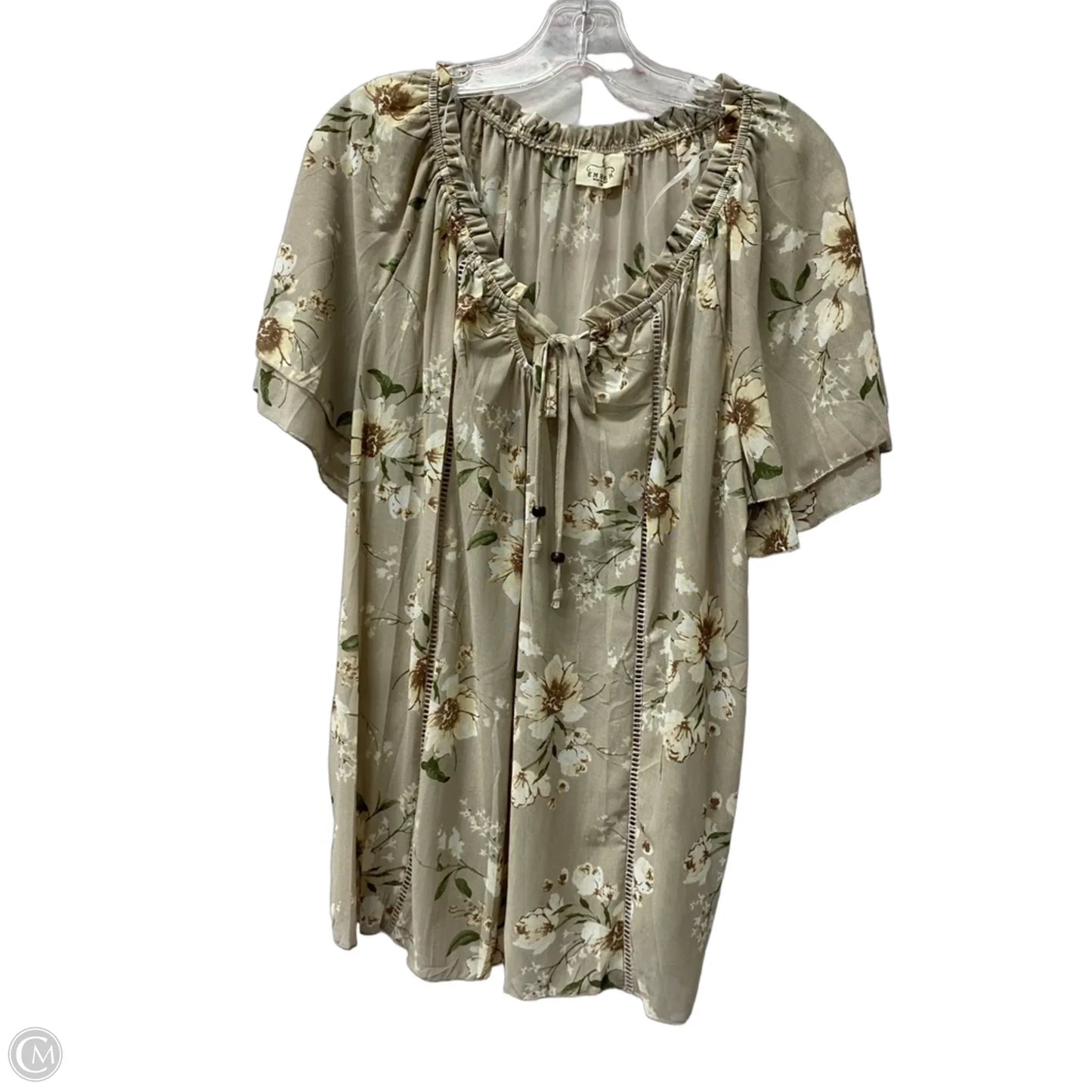 Top Short Sleeve By Ember In Brown, Size: 1x