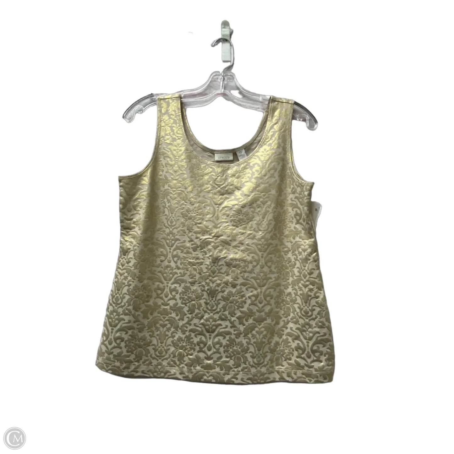 Top Sleeveless By Chicos In Gold, Size: S