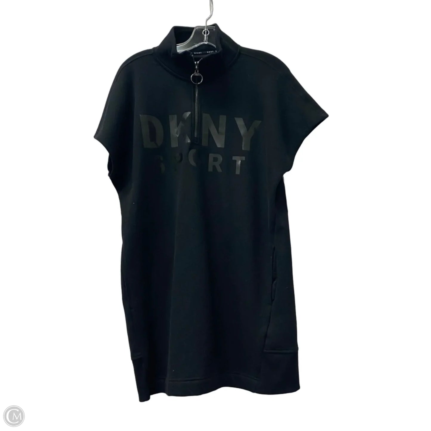 Athletic Top Short Sleeve By Dkny In Black, Size: M
