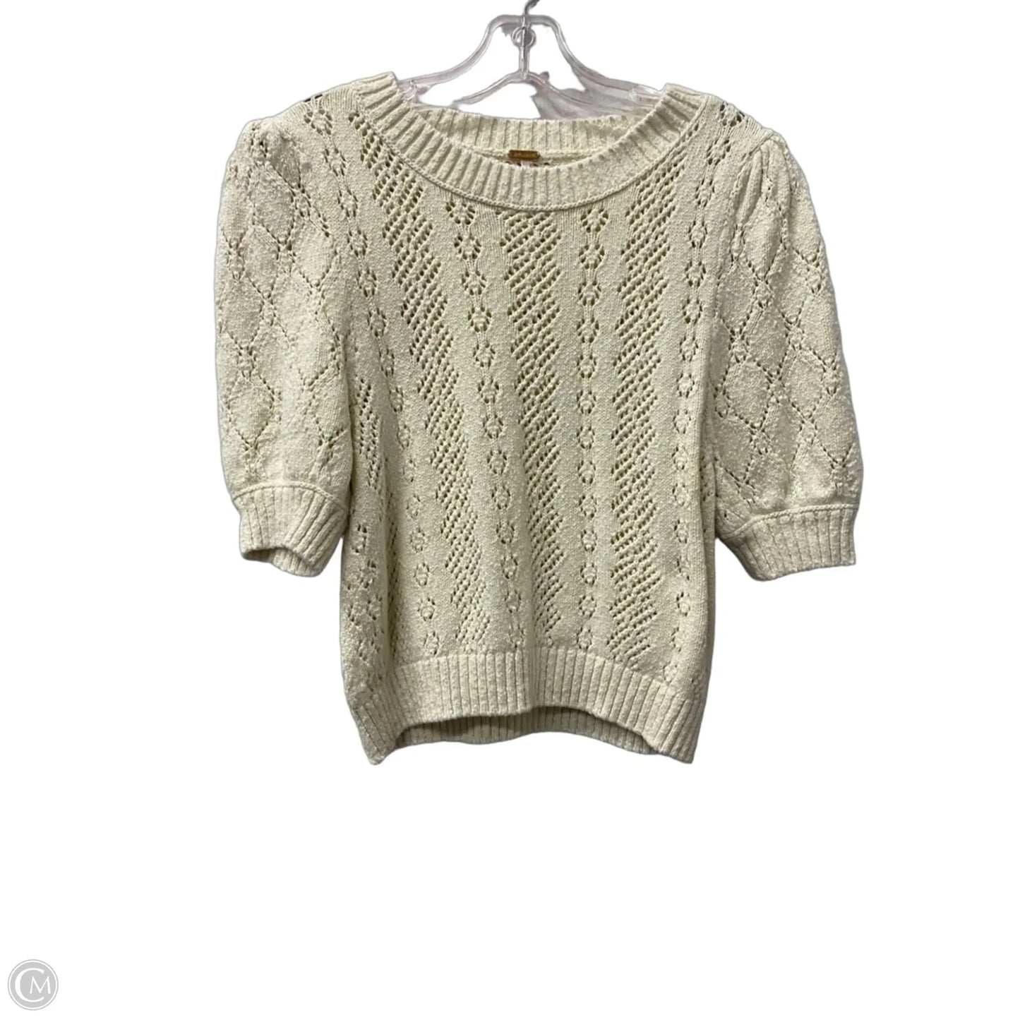 Sweater Short Sleeve By Free People In Cream, Size: Sp