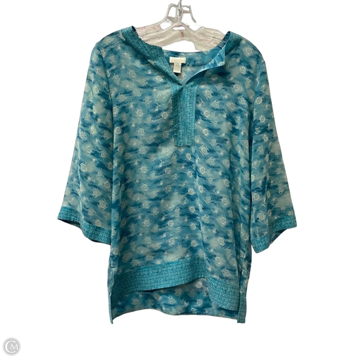 Top Short Sleeve By Chicos In Blue, Size: S
