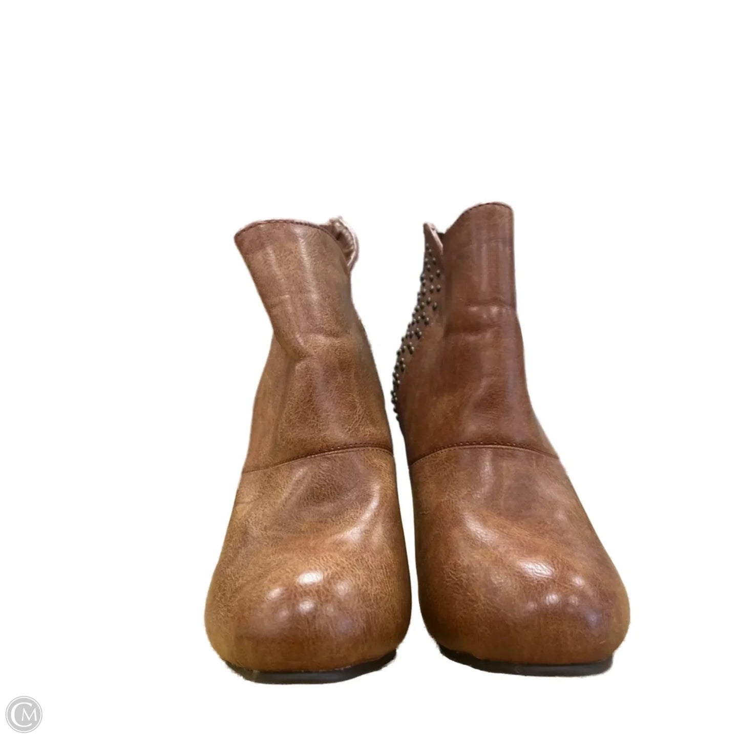 Boots Ankle Heels By electric karma In Tan, Size: 7.5