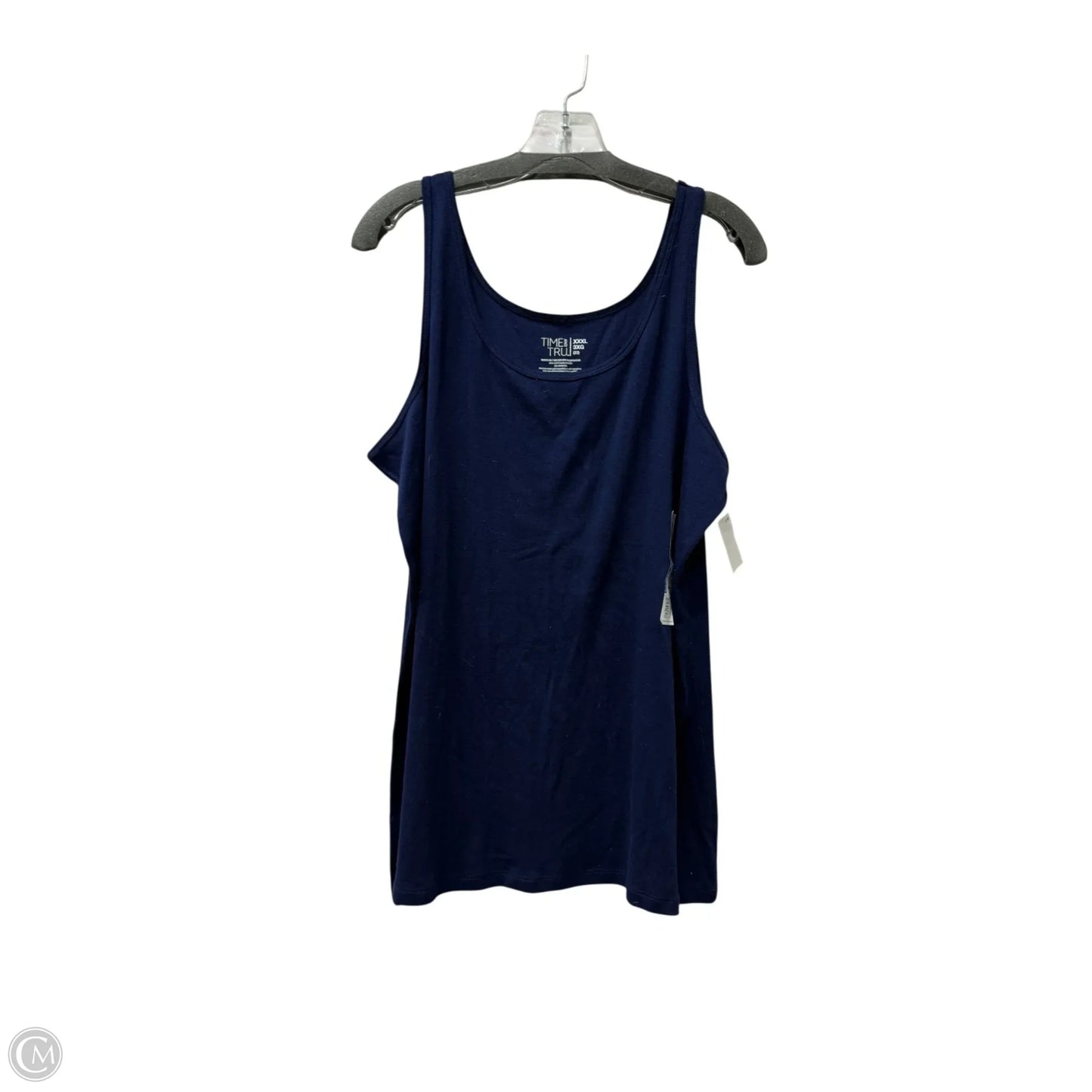 Top Sleeveless Basic By Time And Tru In Navy, Size: 3x