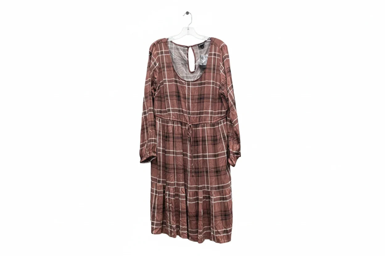 Dress Casual Midi By Torrid In Black & Pink, Size: 2x