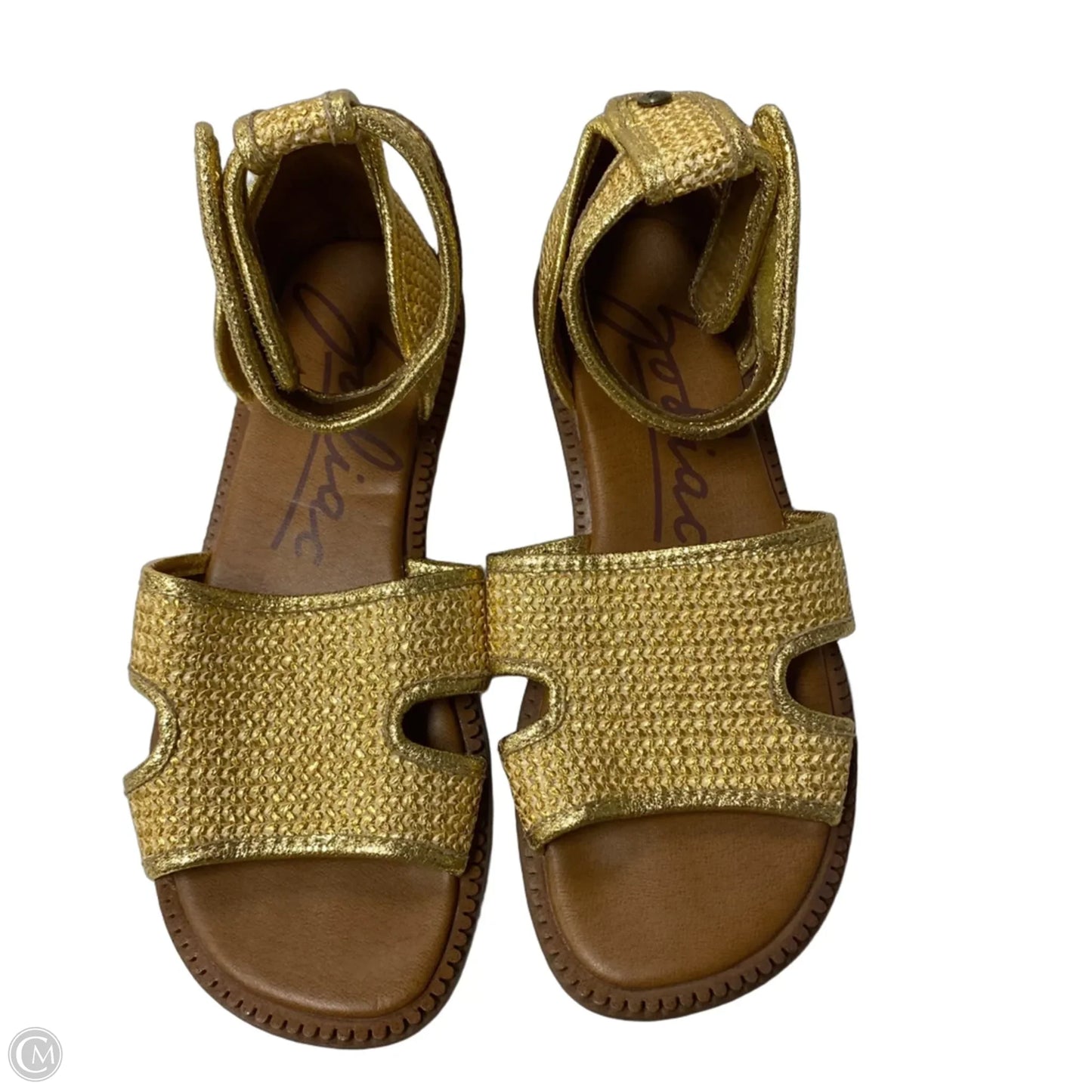 Sandals Flats By Zodiac In Gold, Size: 6.5