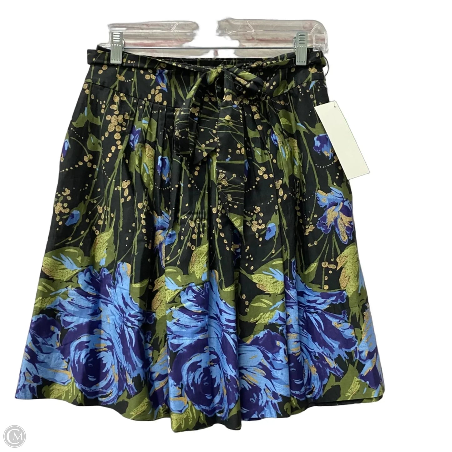 Skirt Midi By Loft In Black & Green, Size: 2p