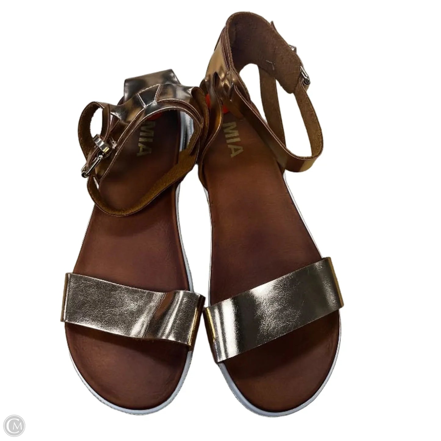 Sandals Flats By Mia In Gold, Size: 9.5