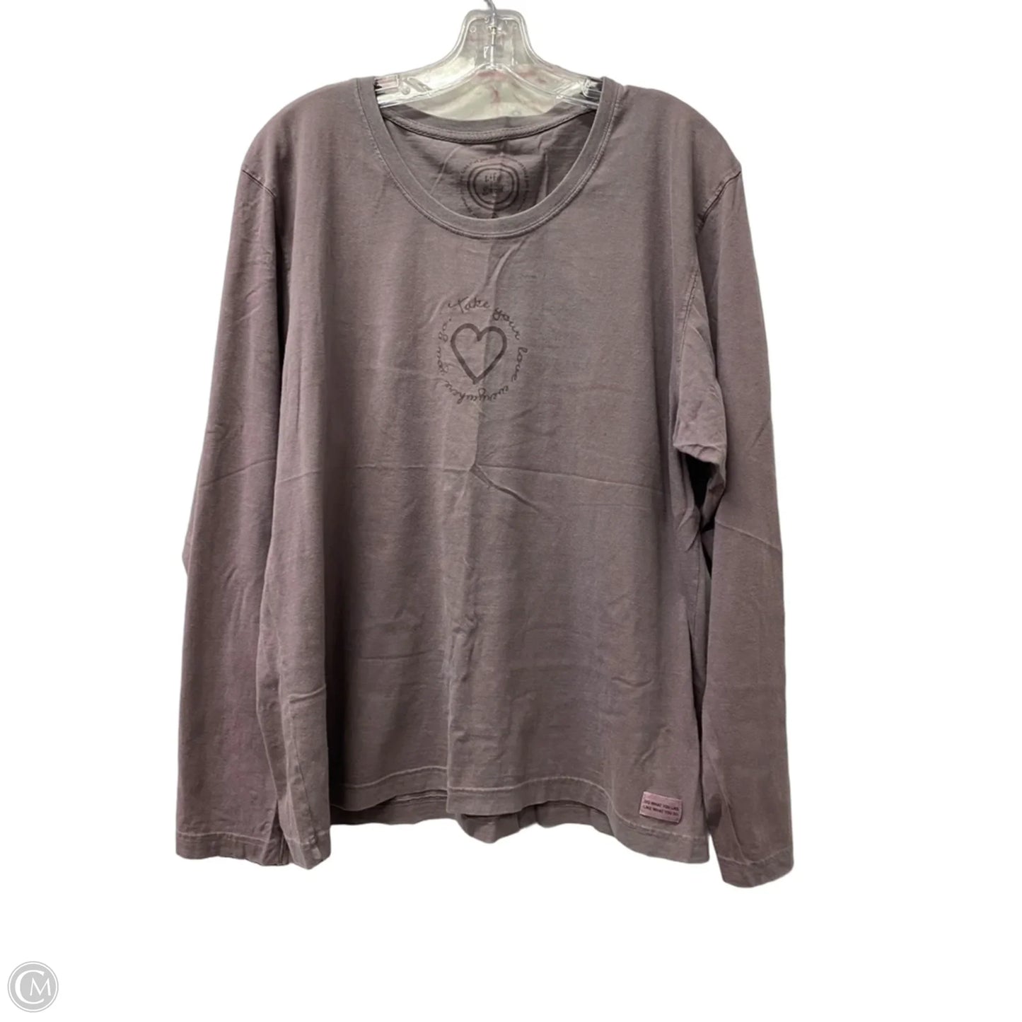 Athletic Top Long Sleeve Crewneck By Life Is Good In Purple, Size: Xl