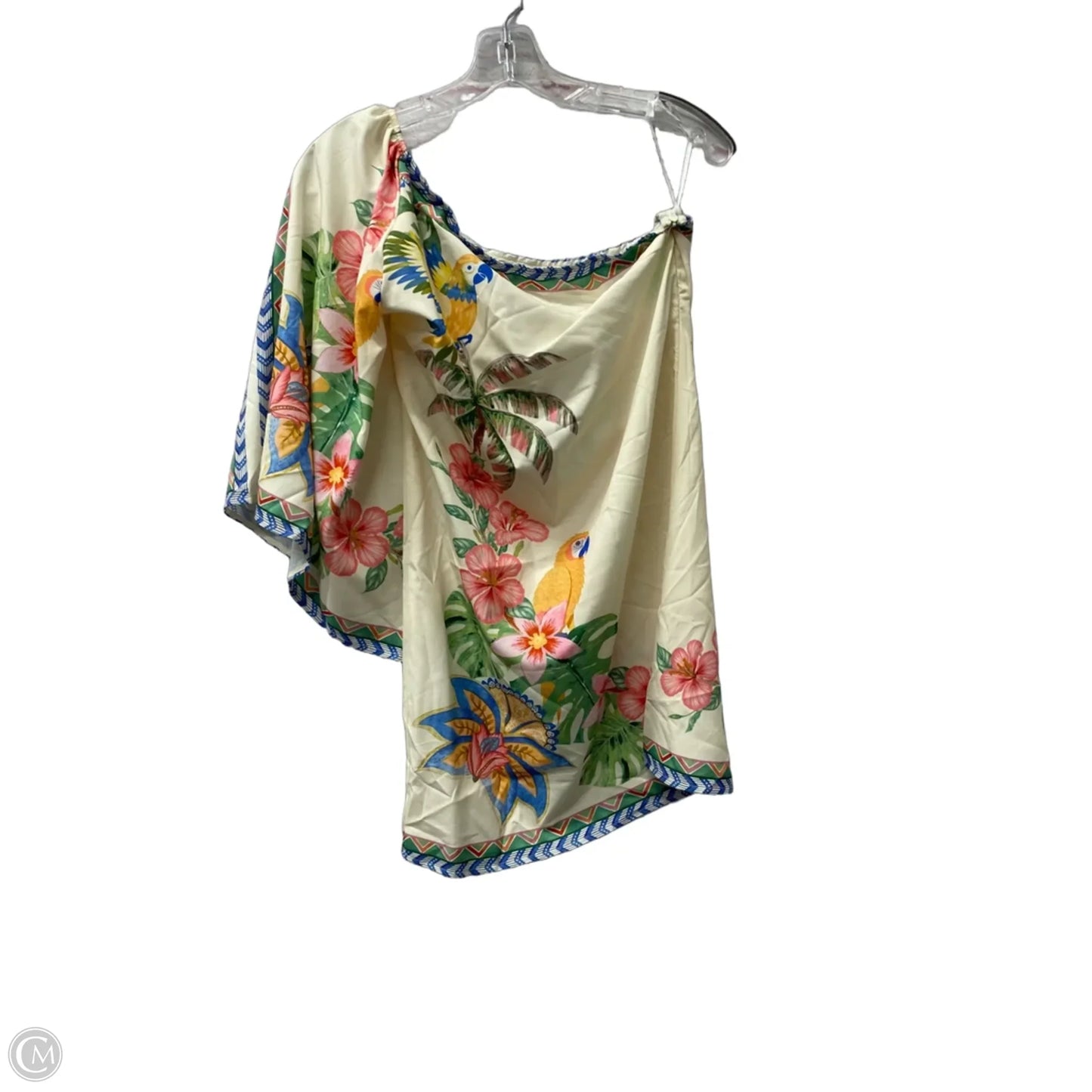 Dress Casual Short By Cme In Cream & Pink, Size: S