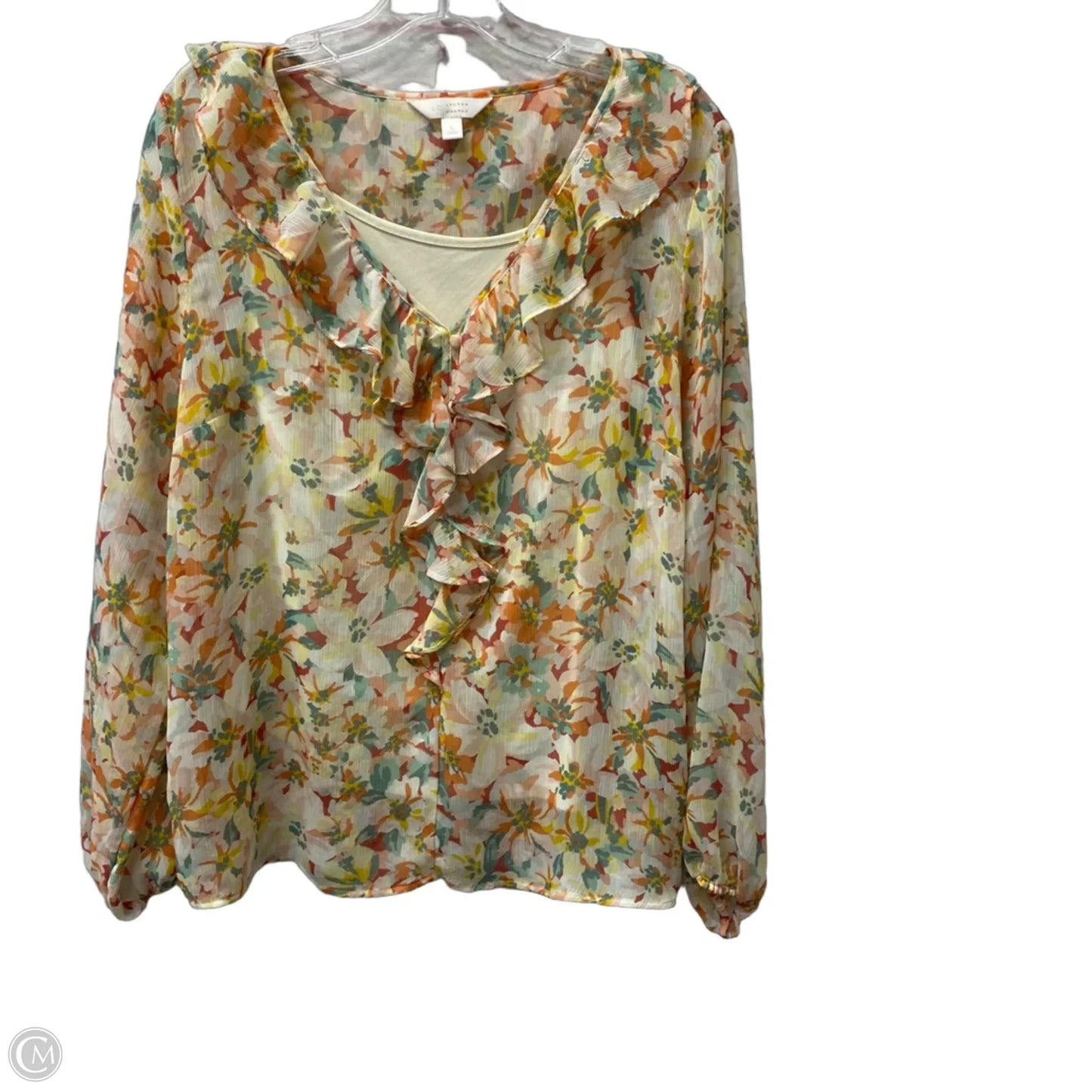 Top Long Sleeve By Lc Lauren Conrad In Orange, Size: L