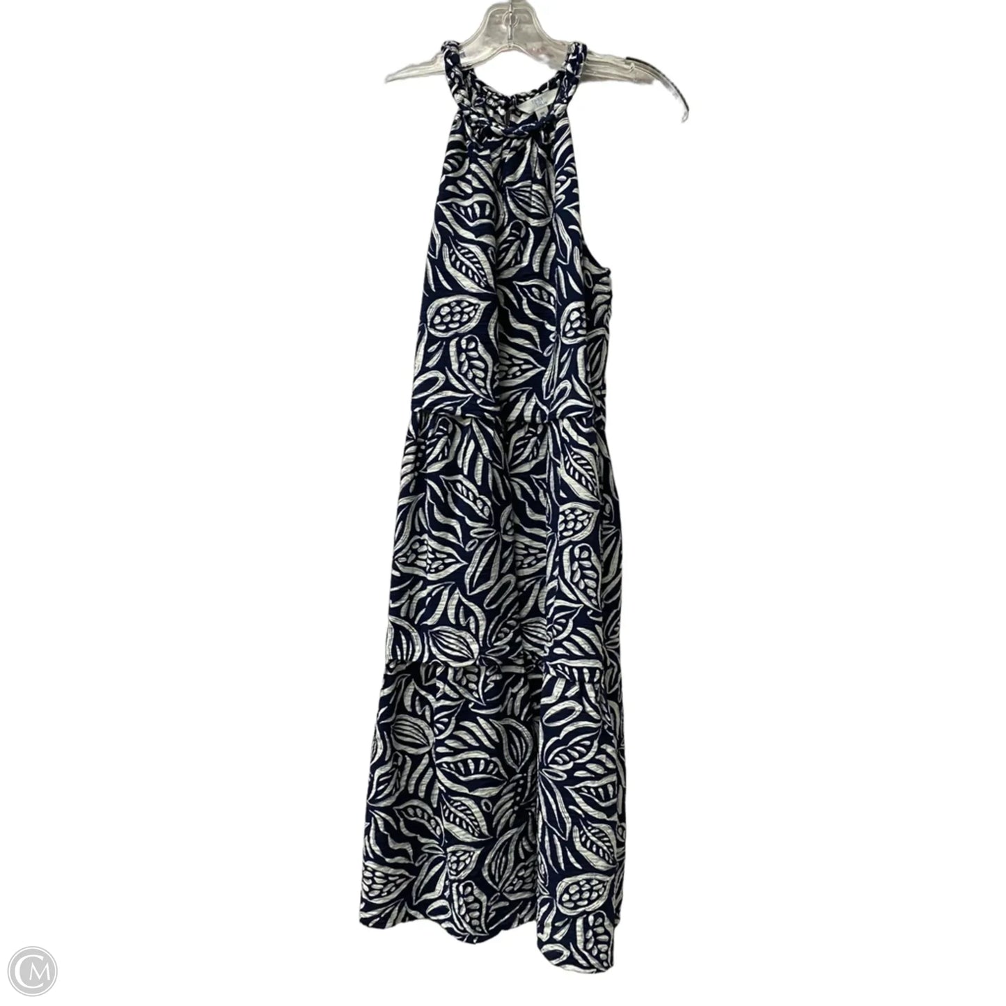 Dress Casual Midi By Time And Tru In Blue & White, Size: Xs