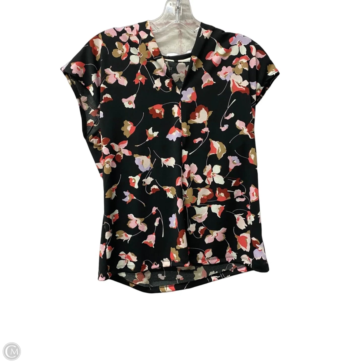 Top Short Sleeve By Nine West In Black & Red, Size: S