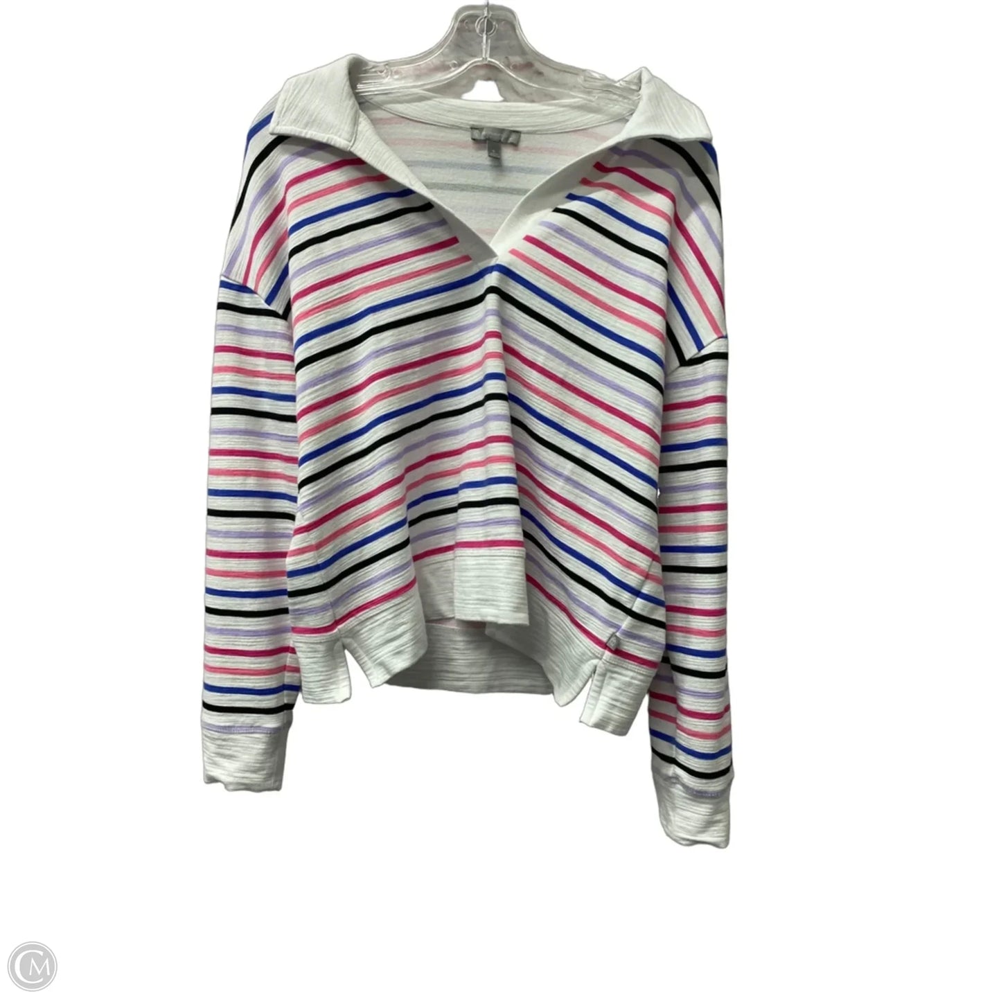 Athletic Top Long Sleeve Collar By Talbots In Blue & Pink, Size: S