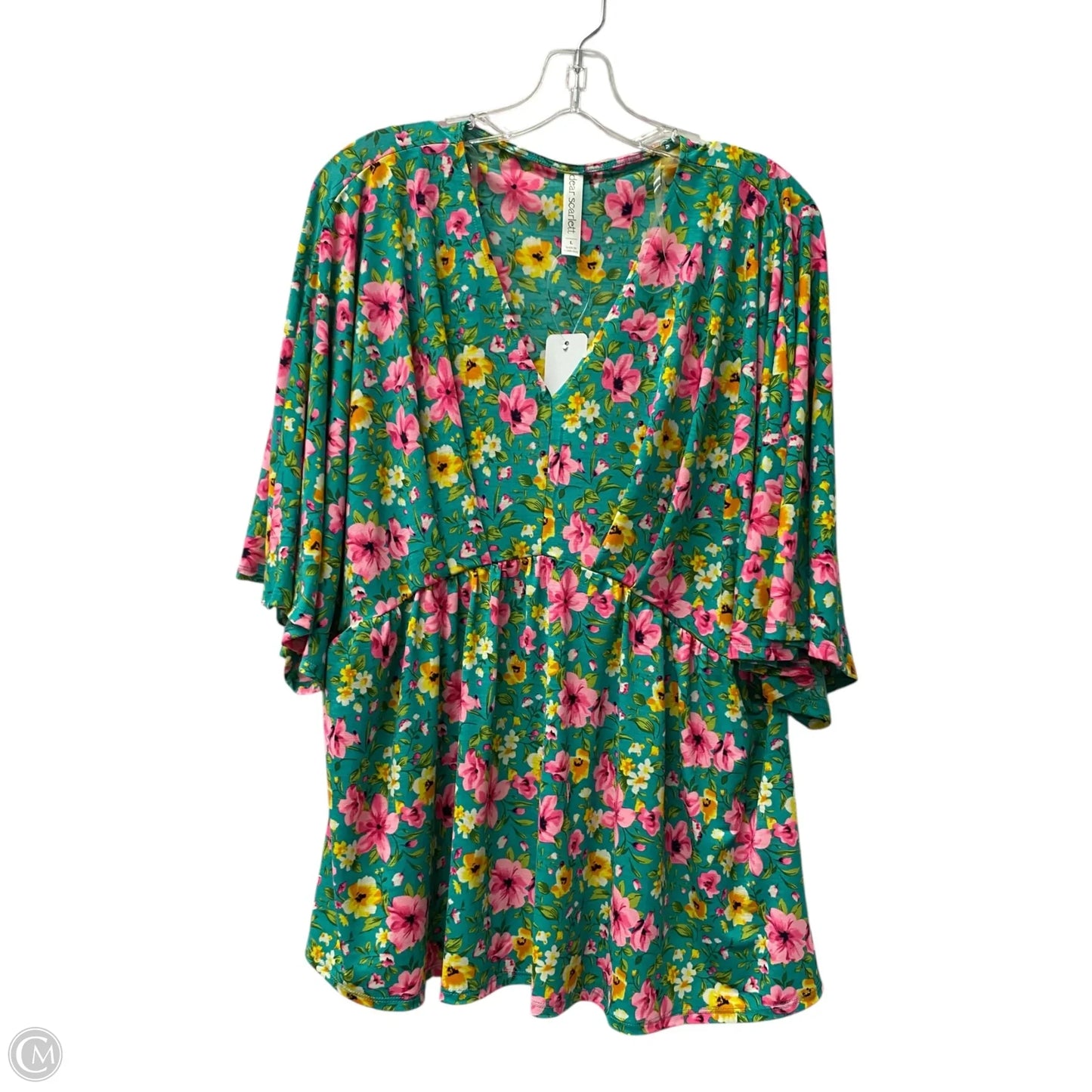 Top Long Sleeve By Dear Scarlett In Green, Size: L