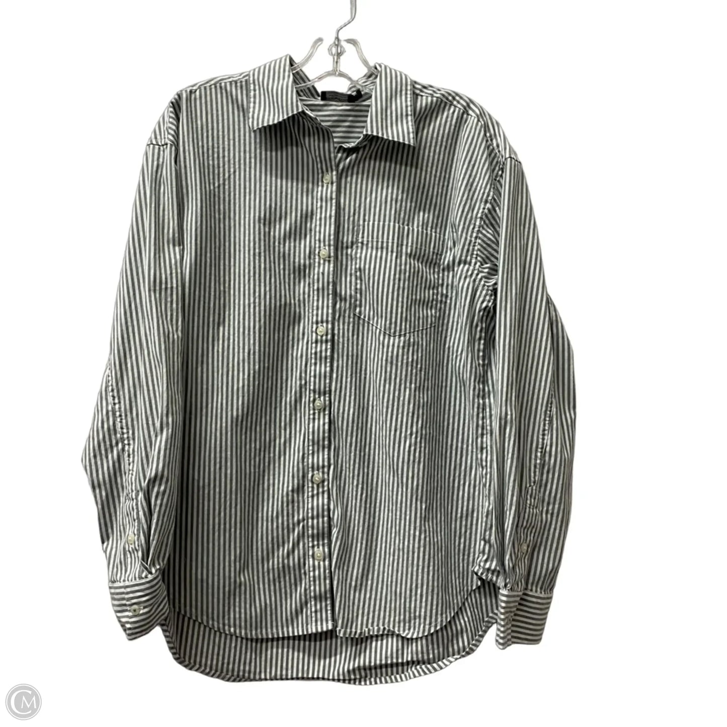 Top Long Sleeve By Vineyard Vines In Grey & White, Size: S