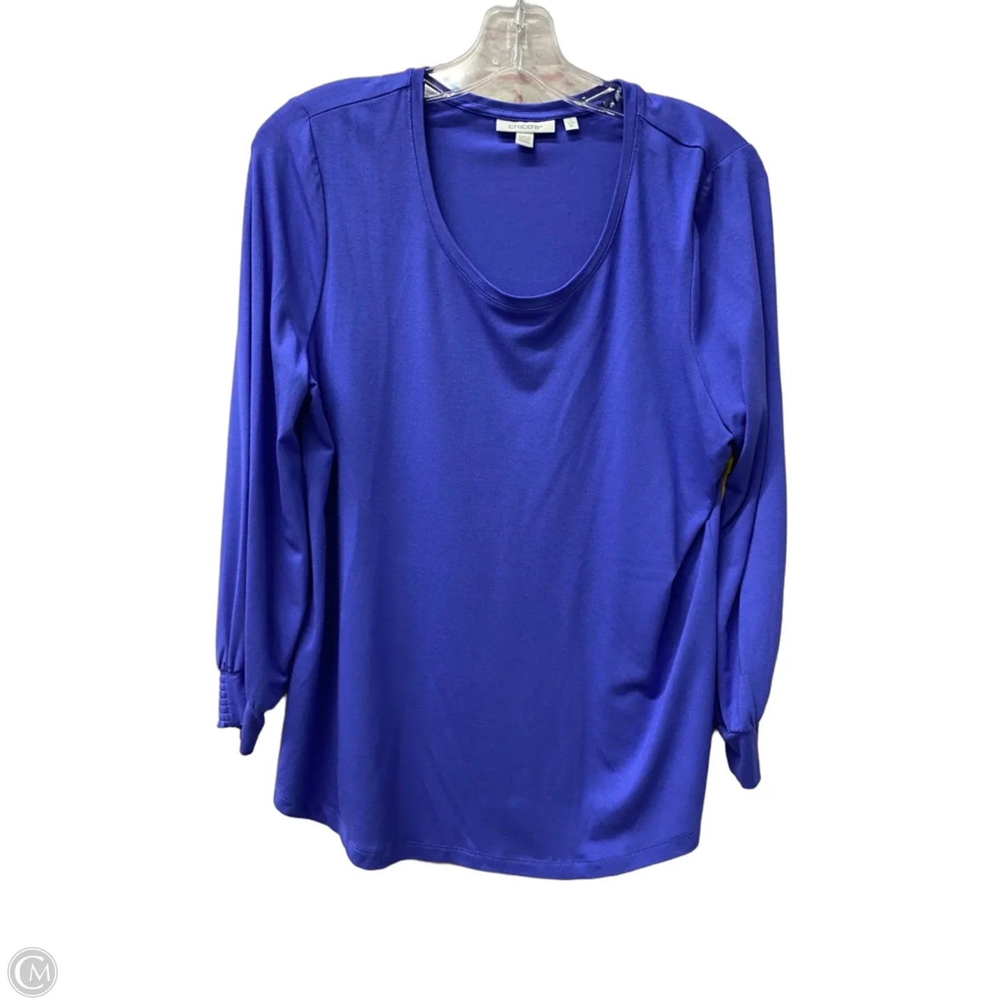 Top 3/4 Sleeve By Chicos In Blue, Size: M