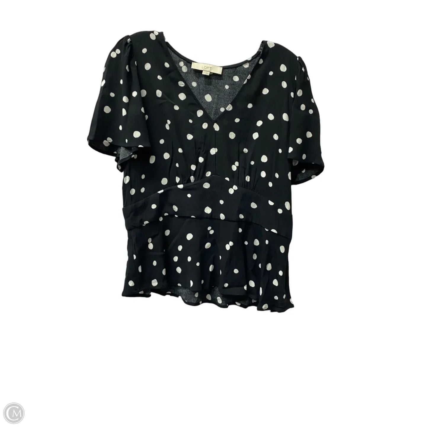 Top Short Sleeve By Loft In Black, Size: S