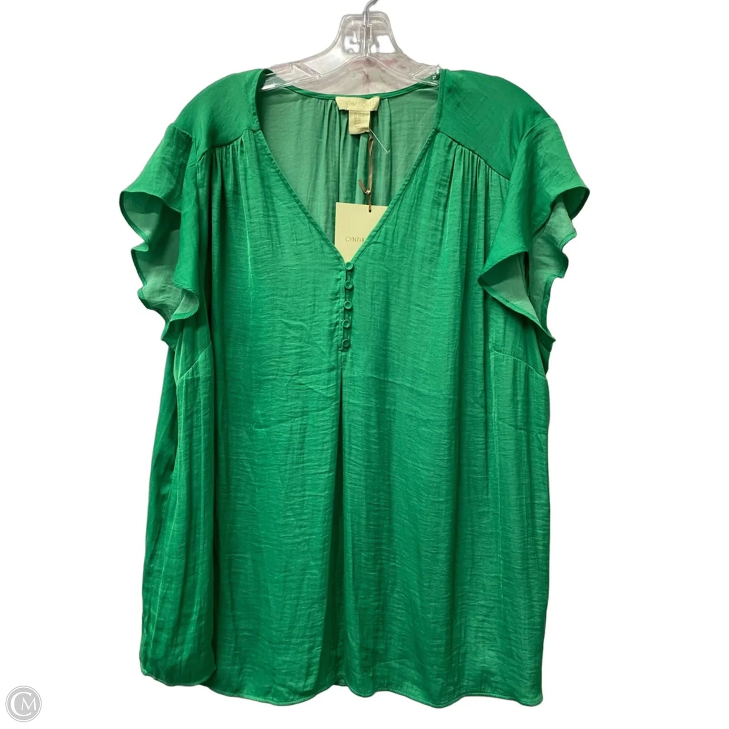 Top Short Sleeve By Cynthia Rowley In Green, Size: 2x