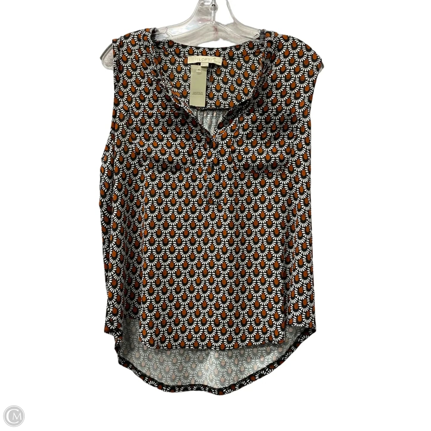Top Sleeveless By Loft In Black & Brown, Size: Mp