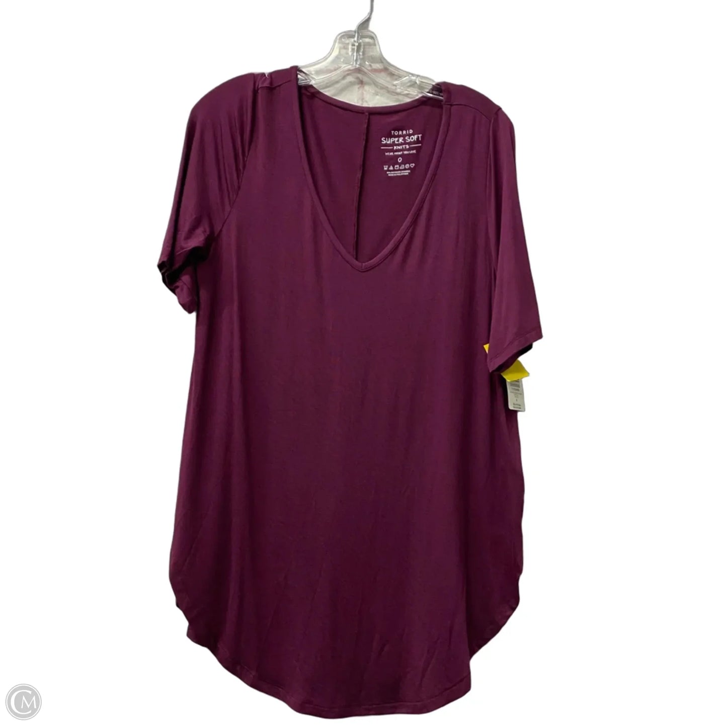 Top Short Sleeve Basic By Torrid In Purple, Size: L