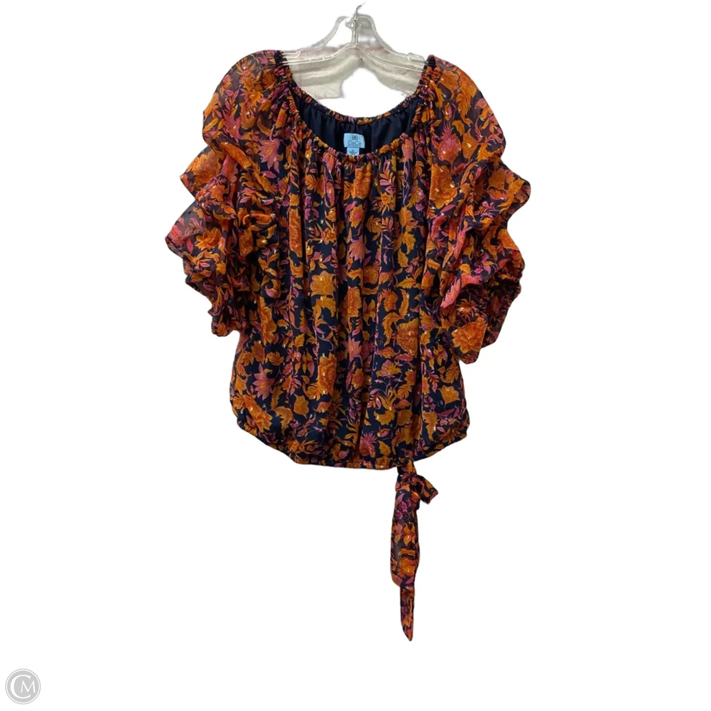 Top Short Sleeve By Cece In Orange, Size: Xl
