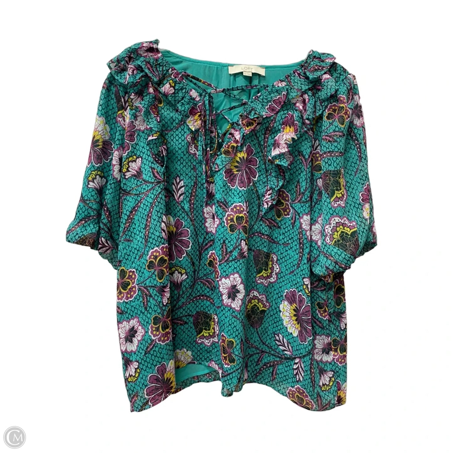 Top Short Sleeve By Loft In Green, Size: Xl