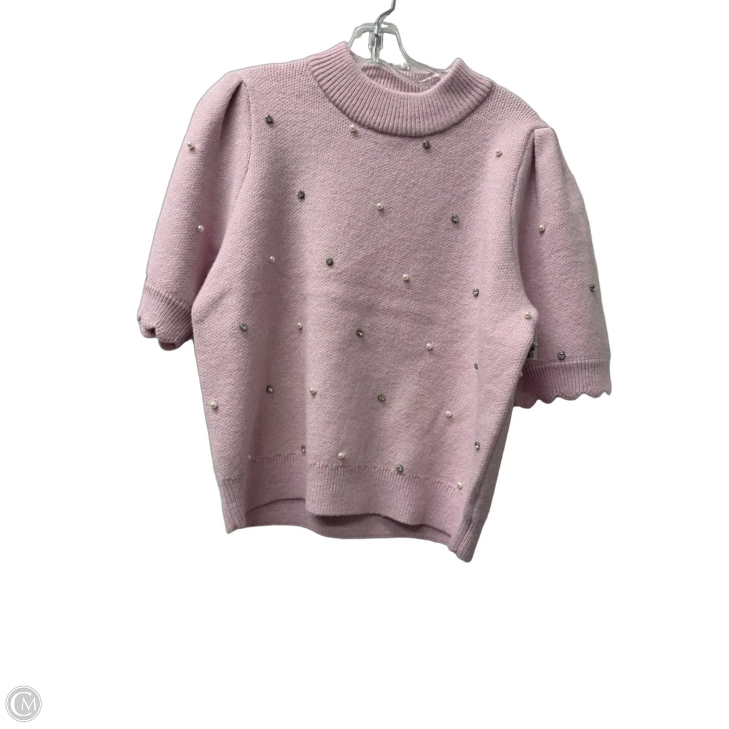 Sweater Short Sleeve By English Factory In Pink, Size: L