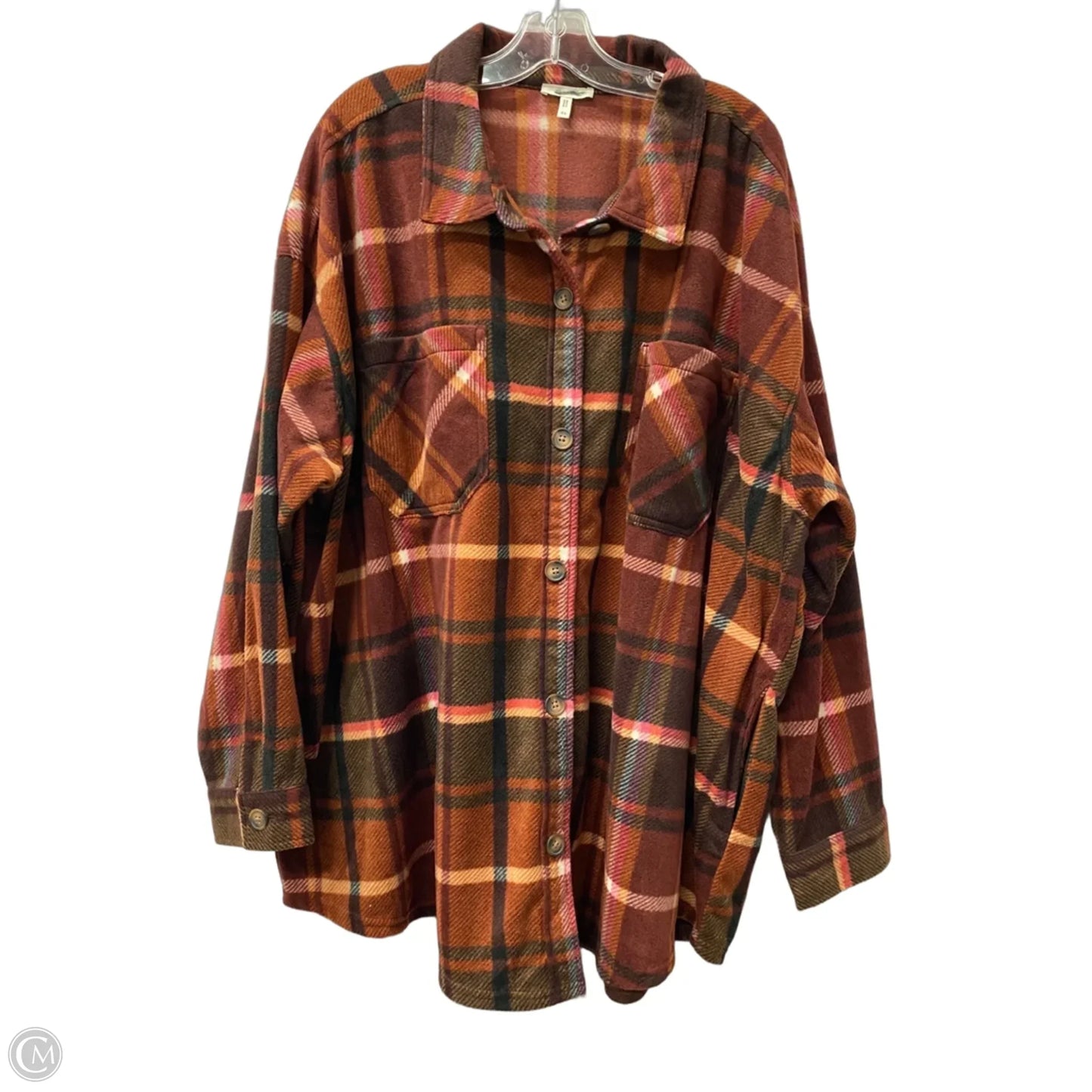 Jacket Shirt By Maurices In Brown, Size: 4x