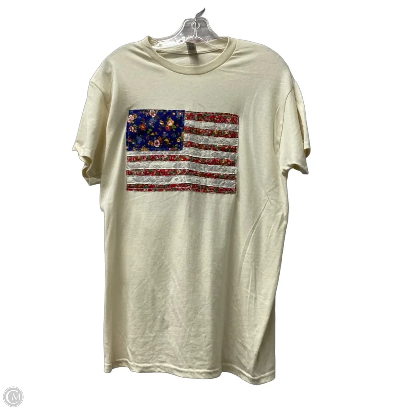 Top Short Sleeve By the white stitch In Cream, Size: M