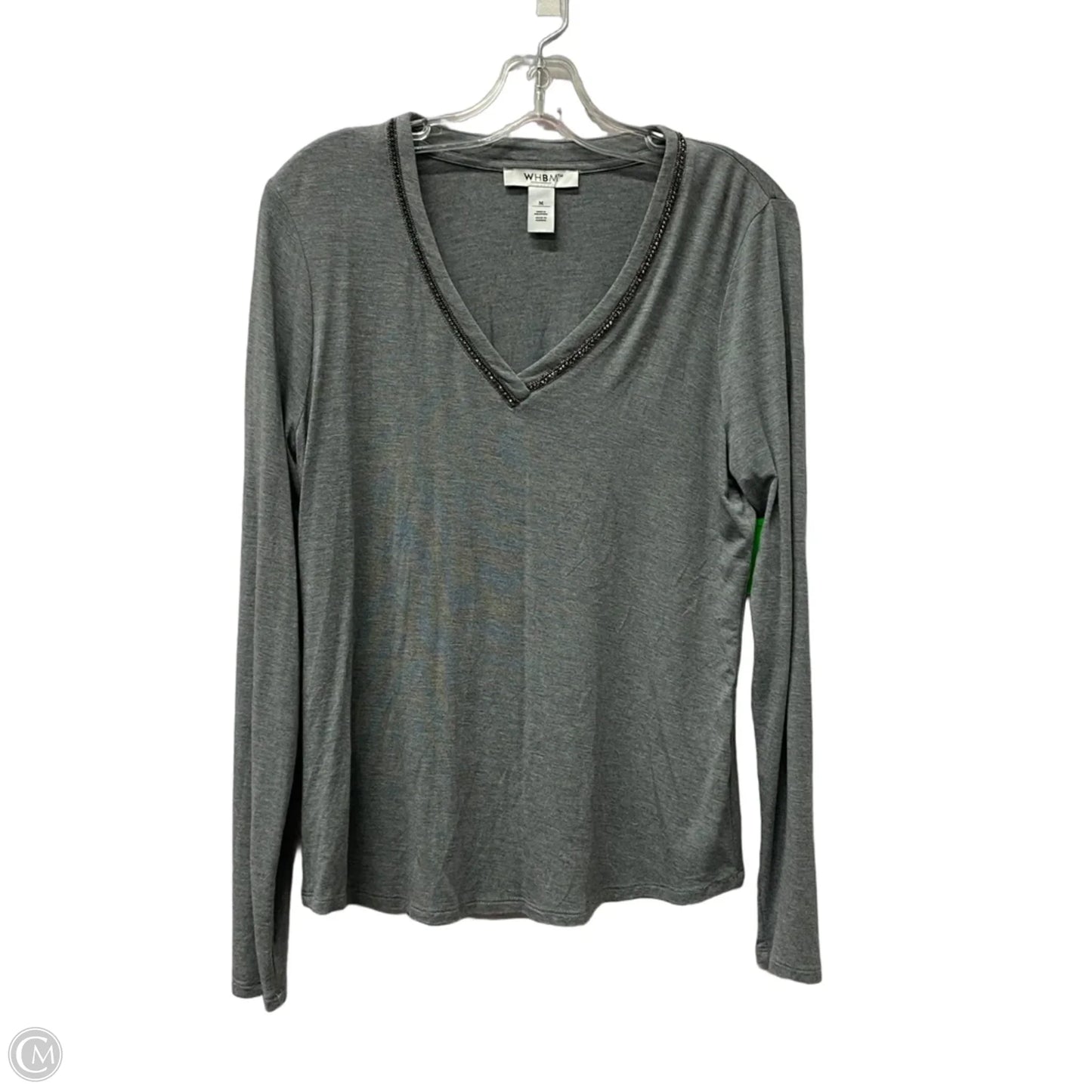 Top Long Sleeve By White House Black Market In Grey, Size: M