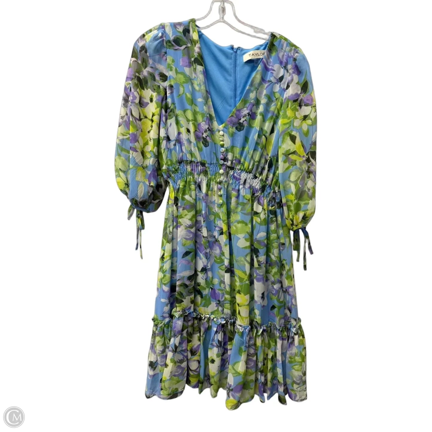 Dress Casual Short By Taylor In Blue & Purple, Size: M