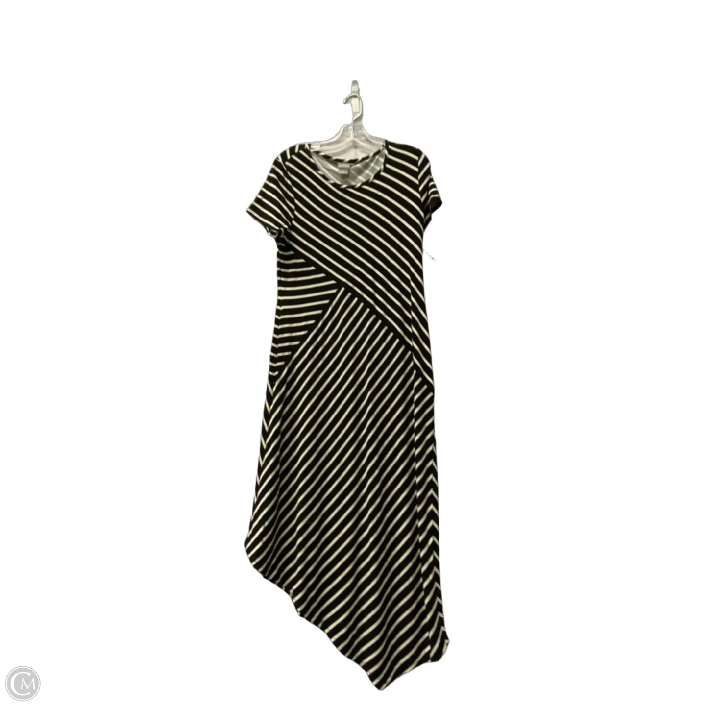Dress Casual Maxi By Chicos In Black & White, Size: M