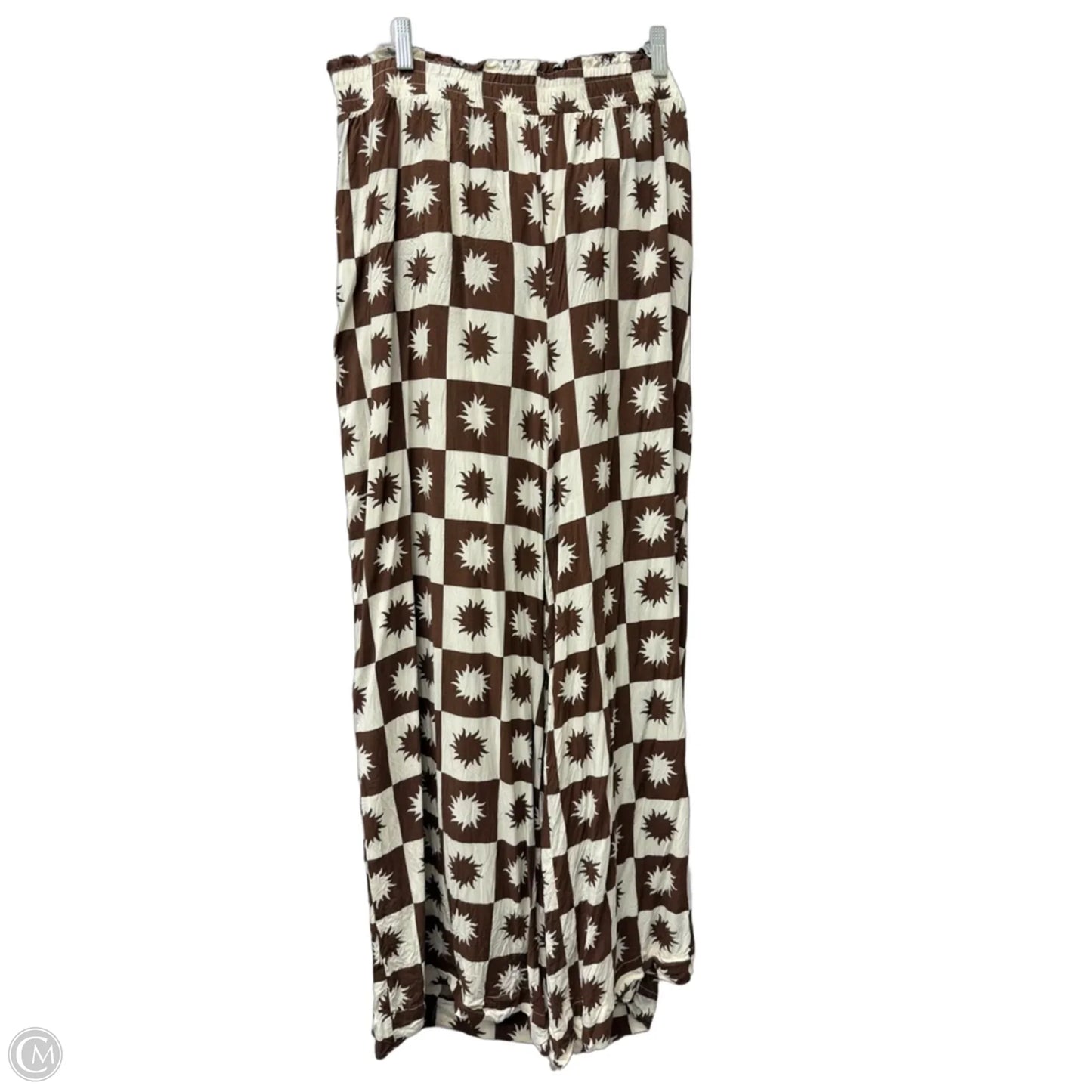 Pants Wide Leg By Marled In Brown & Cream, Size: Xl