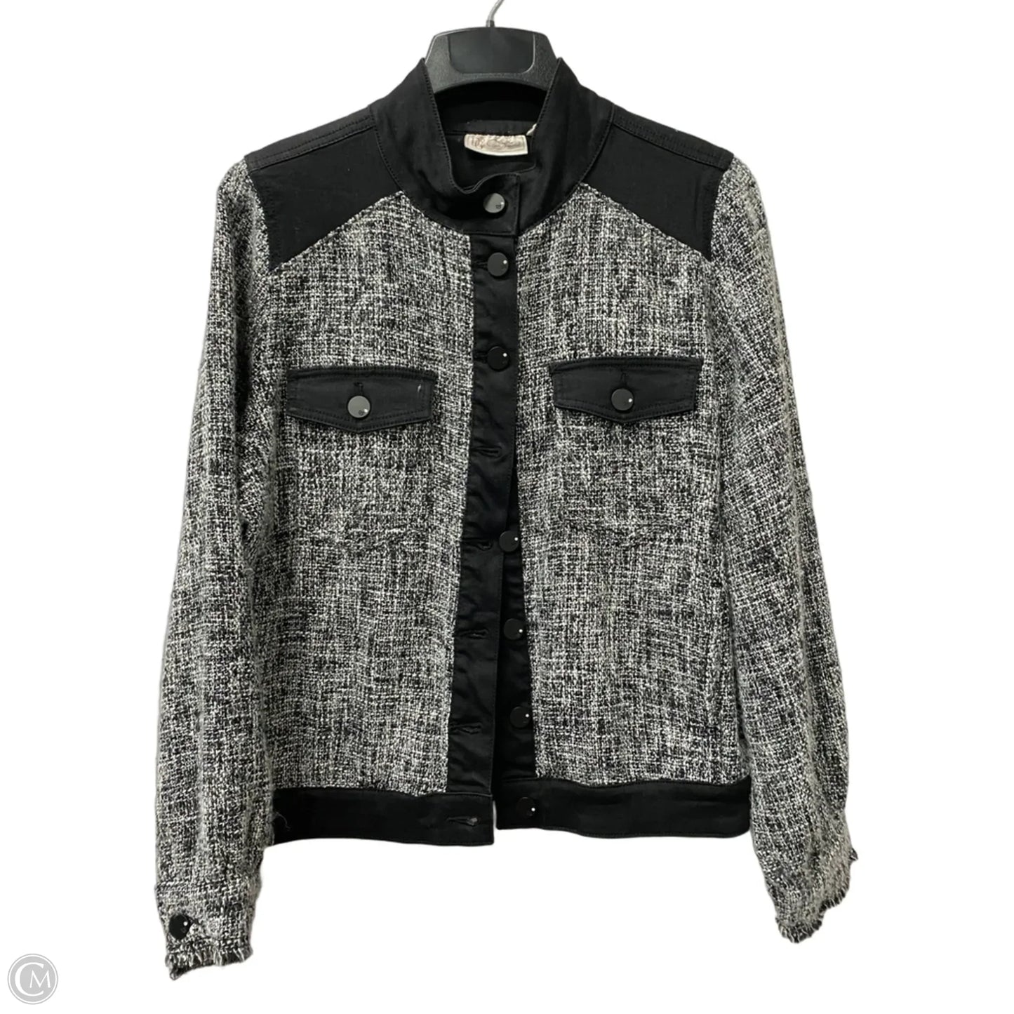 Jacket Denim By Dg2 In Black & Grey, Size: Xl