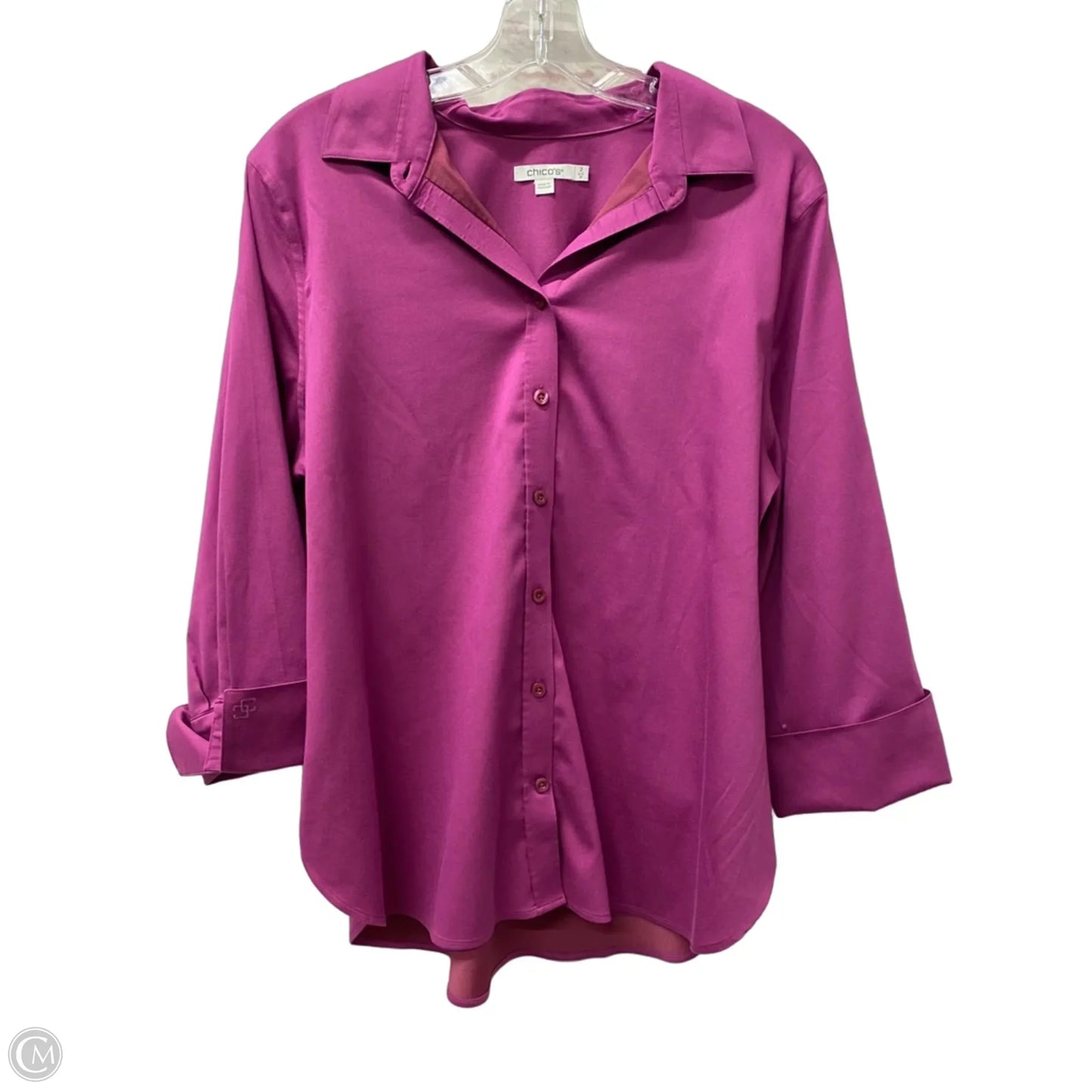Top Long Sleeve By Chicos In Pink, Size: L