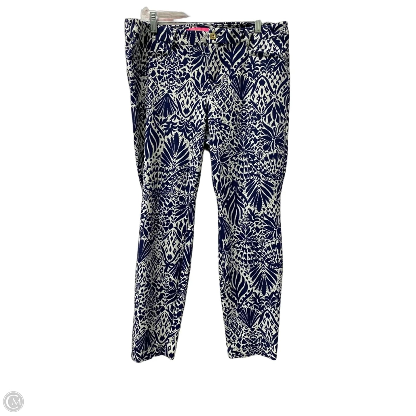 Pants Designer By Lilly Pulitzer In Blue & White, Size: L