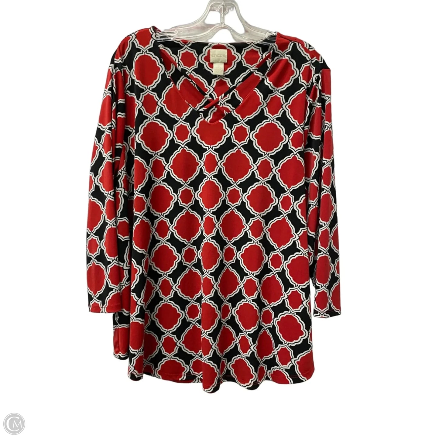 Top Long Sleeve By Chicos In Red, Size: L