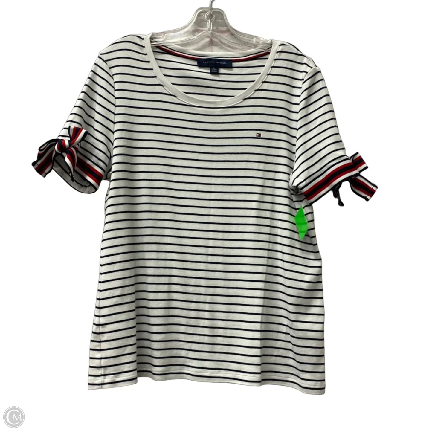 Top Short Sleeve By Tommy Hilfiger In Black & White, Size: Xl