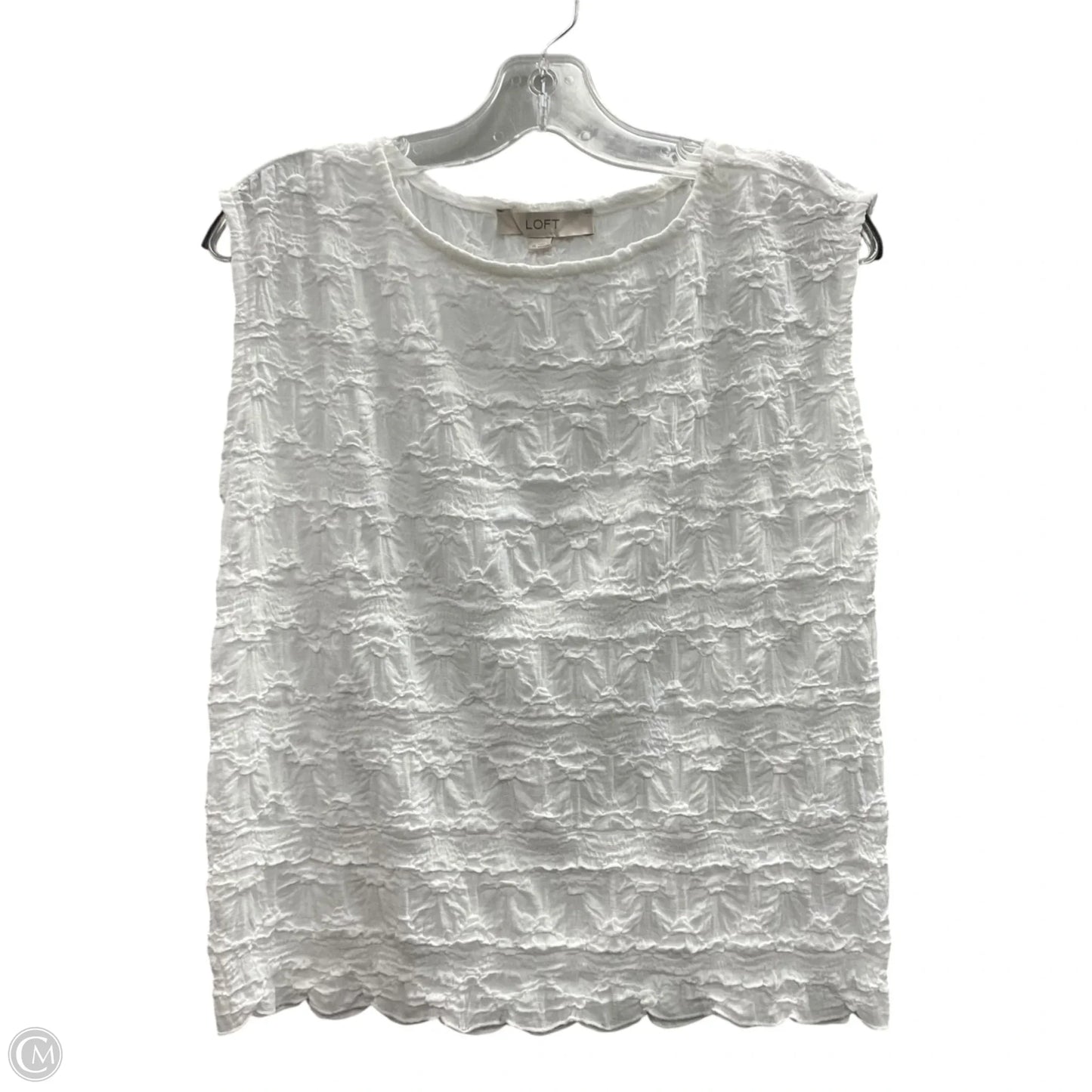 Top Sleeveless By Loft In White, Size: M