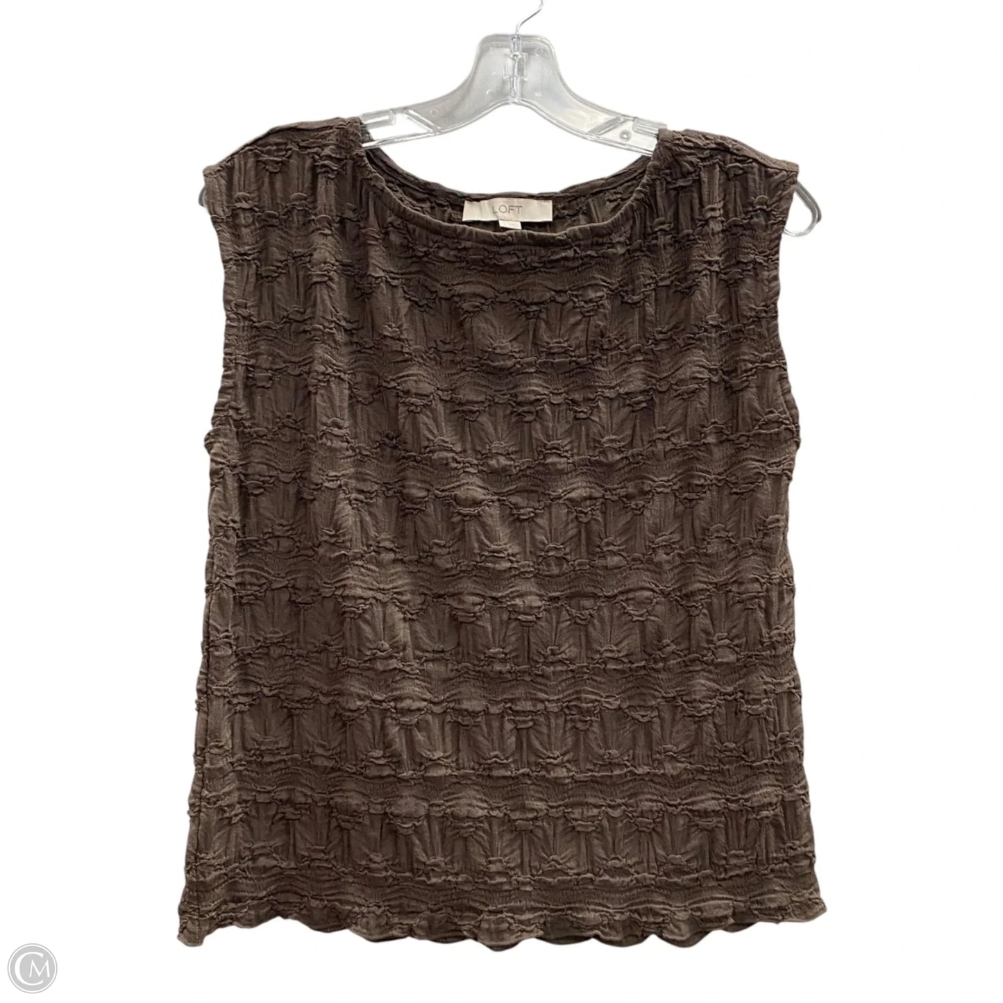 Top Sleeveless By Loft In Brown, Size: M