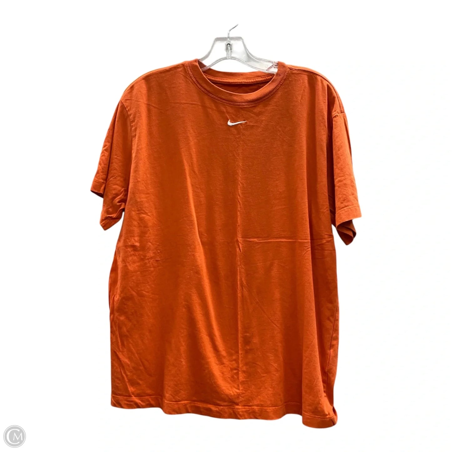 Athletic Top Short Sleeve By Nike In Orange, Size: M