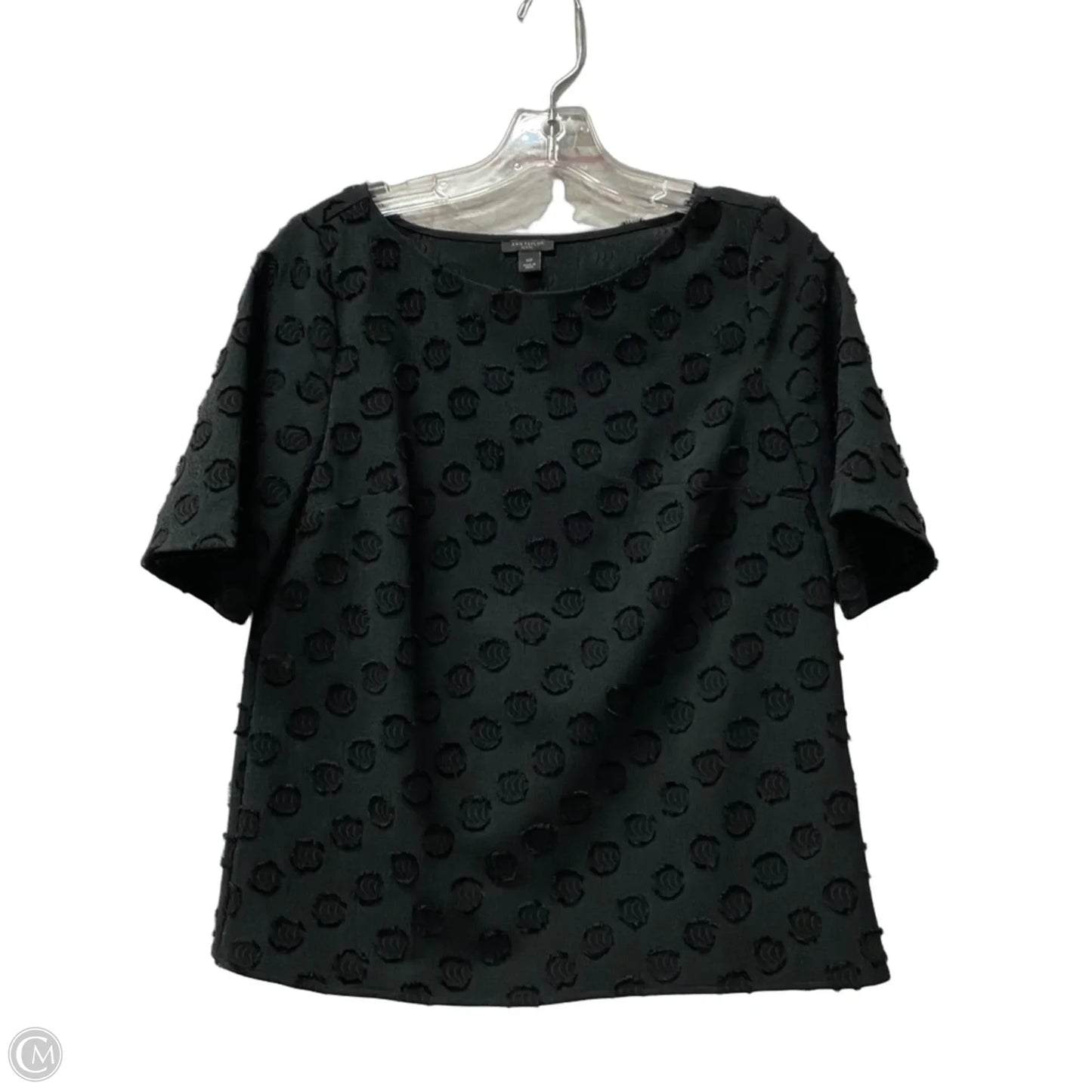Top Short Sleeve By Ann Taylor In Black, Size: Xsp