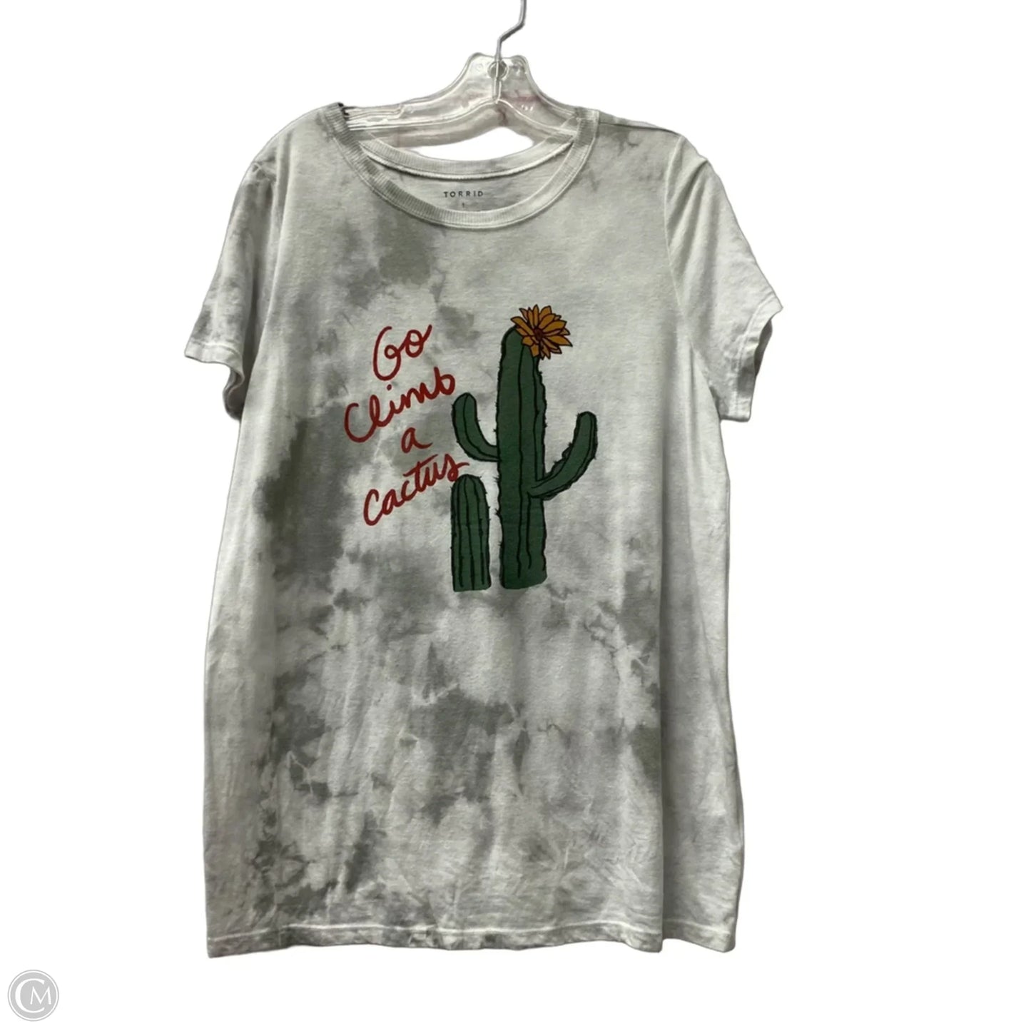 Top Short Sleeve By Torrid In Grey, Size: 1x