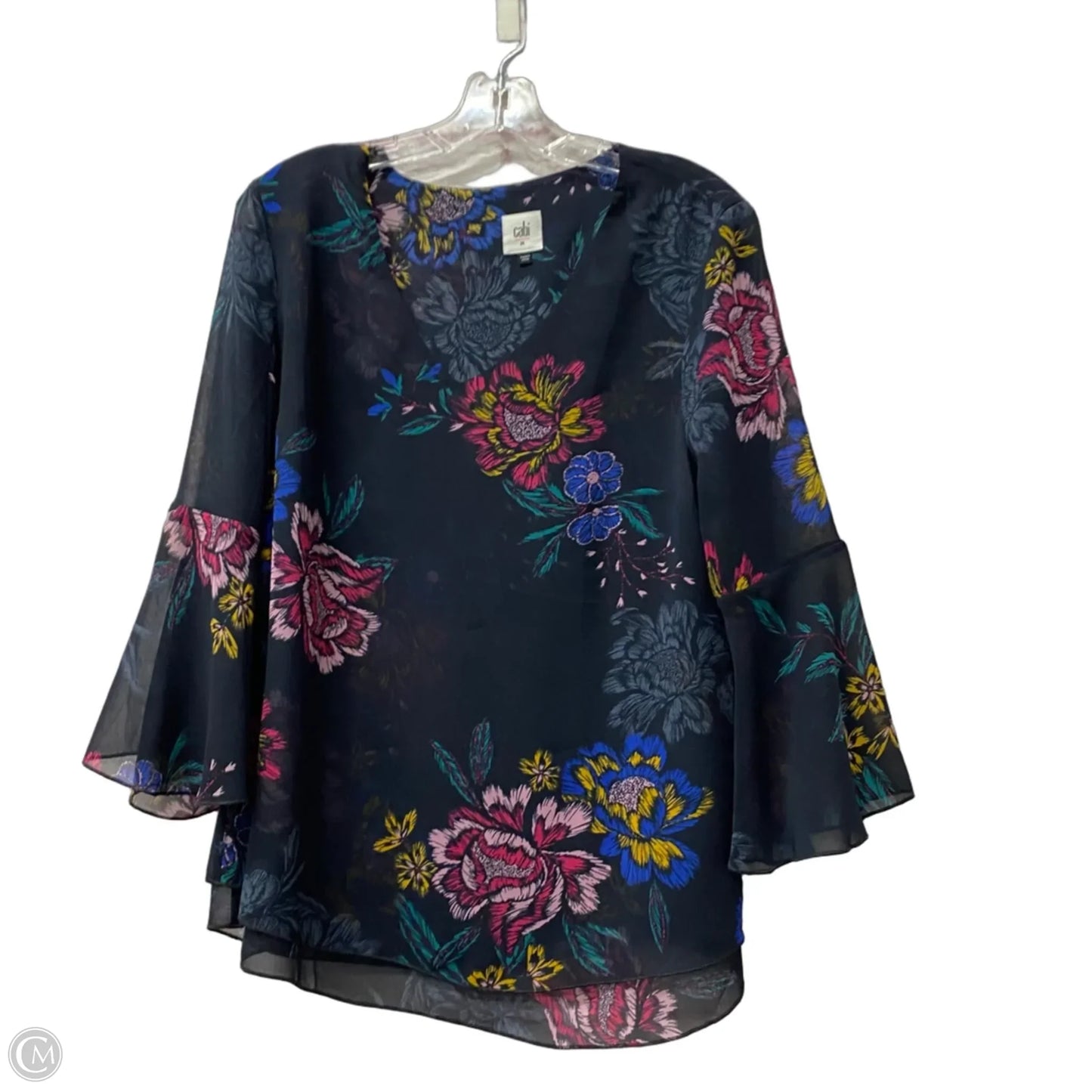 Top 3/4 Sleeve By Cabi In Blue, Size: M