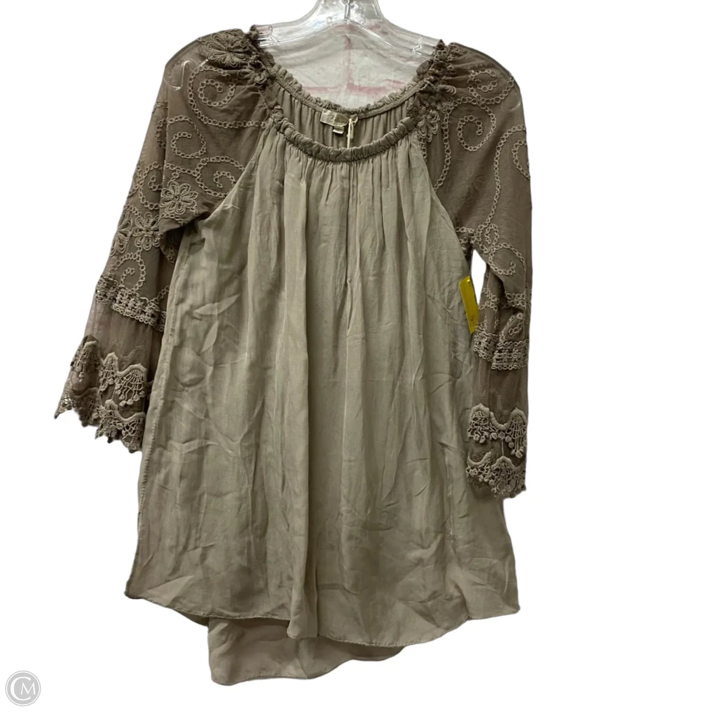 Top Long Sleeve By Bella Marie In Beige, Size: S