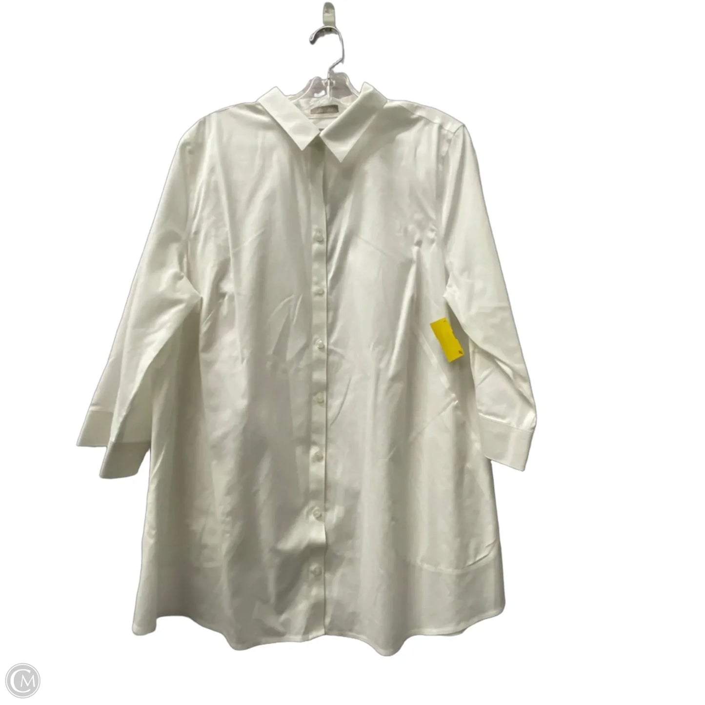 Top 3/4 Sleeve By Chicos In White, Size: Xl
