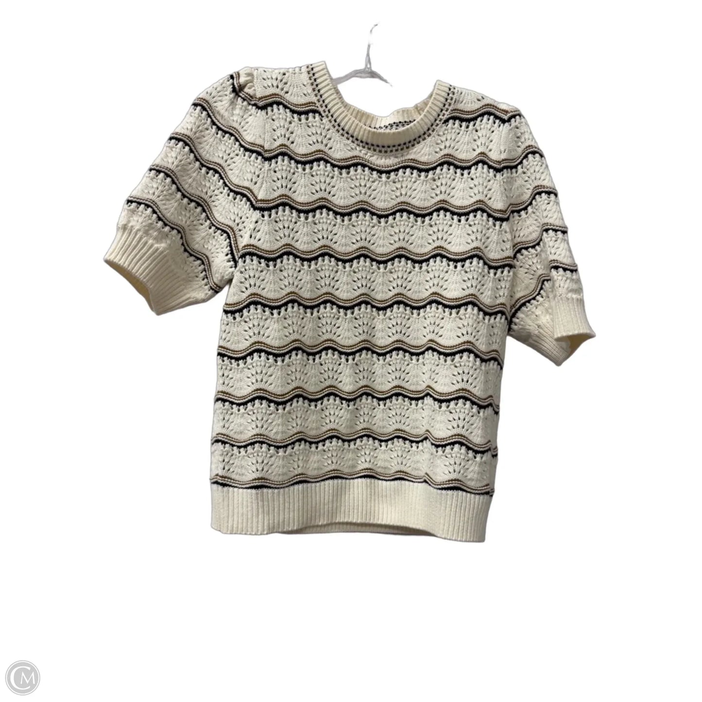 Sweater Short Sleeve By Marled In Cream, Size: M