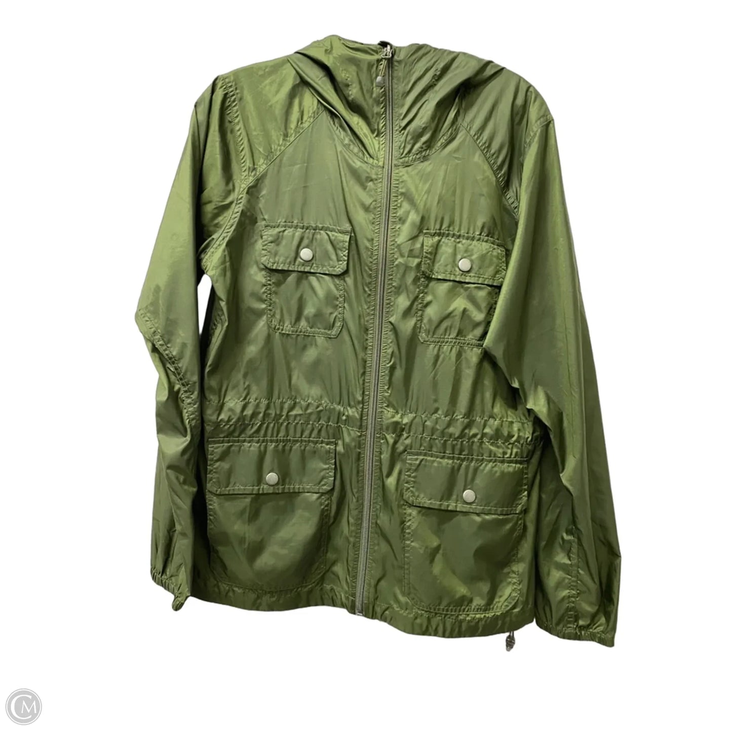 Jacket Windbreaker By Eddie Bauer In Green, Size: S