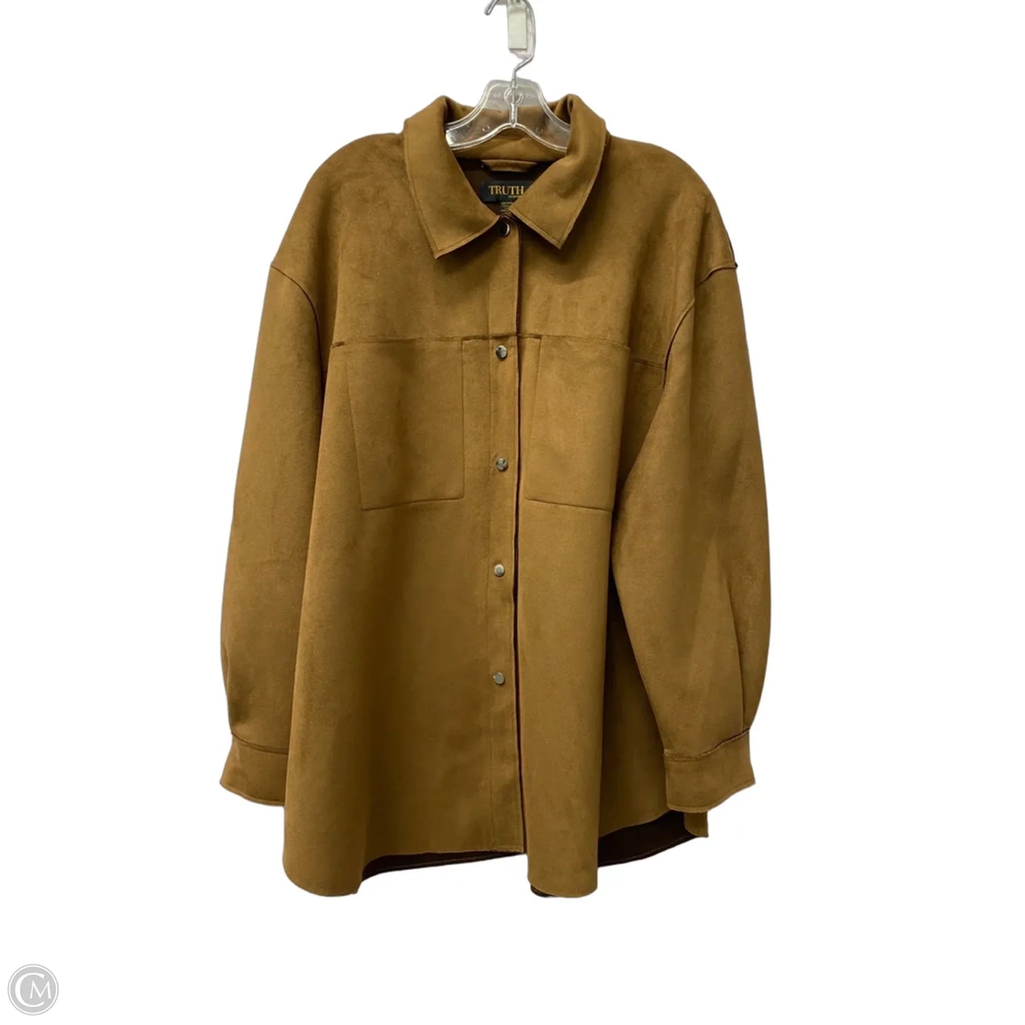 Jacket Shirt By Truth In Brown, Size: 2x