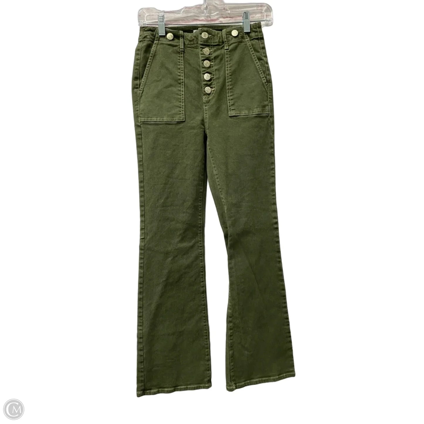 Jeans Flared By Loft In Green Denim, Size: 24